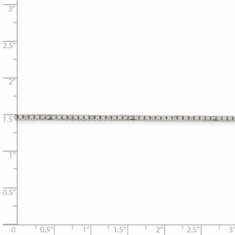 Curata 925 Sterling Silver 1.7mm Diamond Cut Box Chain Necklace Options: 18 20 22 24 26 30