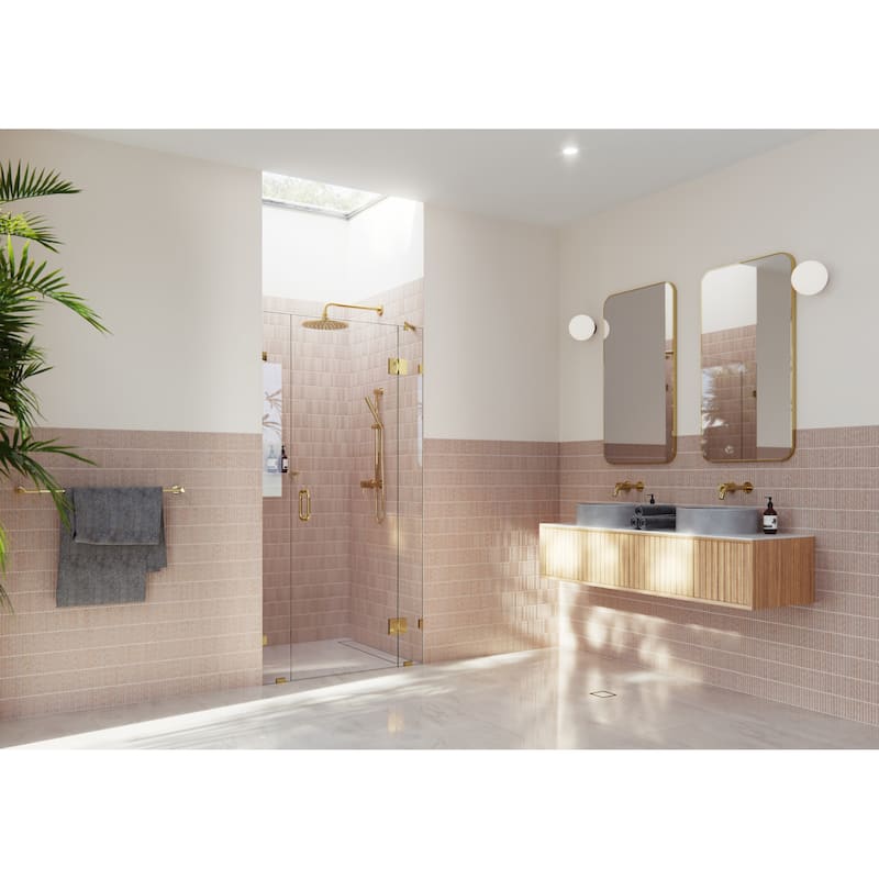 Glass Warehouse GHF-40.75 Stellar 78" High x 40-3/4" Wide Hinged - Polished Brass