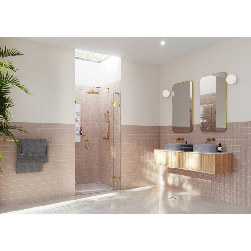 Glass Warehouse GHF-43.5 Stellar 78" High x 43-1/2" Wide Hinged - Polished Brass