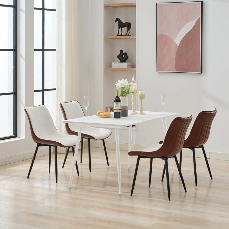Modern Rectangle Dining Table with 53-Inch Wide MDF Tabletop