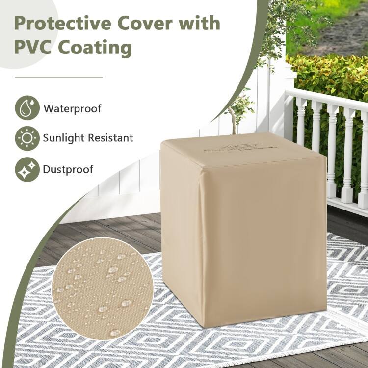 2-in-1 Gas Tank Holder Side Table with Protective Cover - 16" x 16" x 20.5"