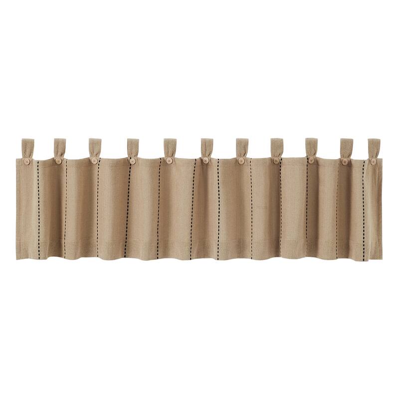 Stitched Burlap Natural Valance 16x90 - M