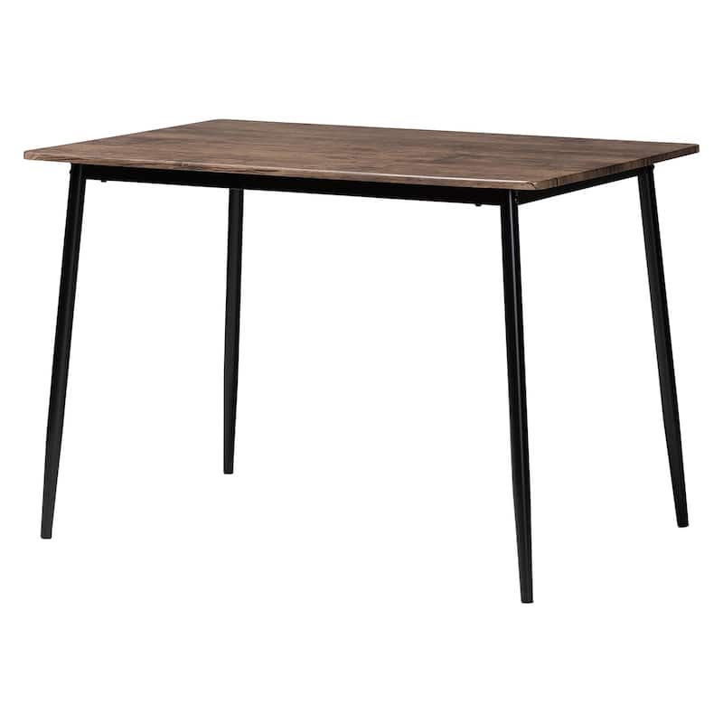 Dalair Industrial Rustic Brown Wood and Metal Dining Table - Brown