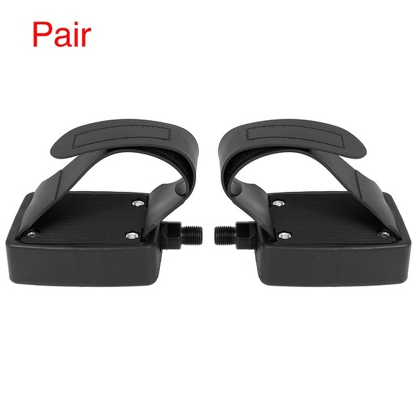 Pair Road Bike Pedals 1/2'' Spindle Platform Black with Stick Foot Strap. Opens flyout.