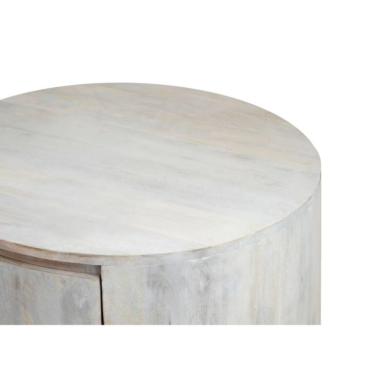 Round Coffee Table with Storage Drawers - 30" - White