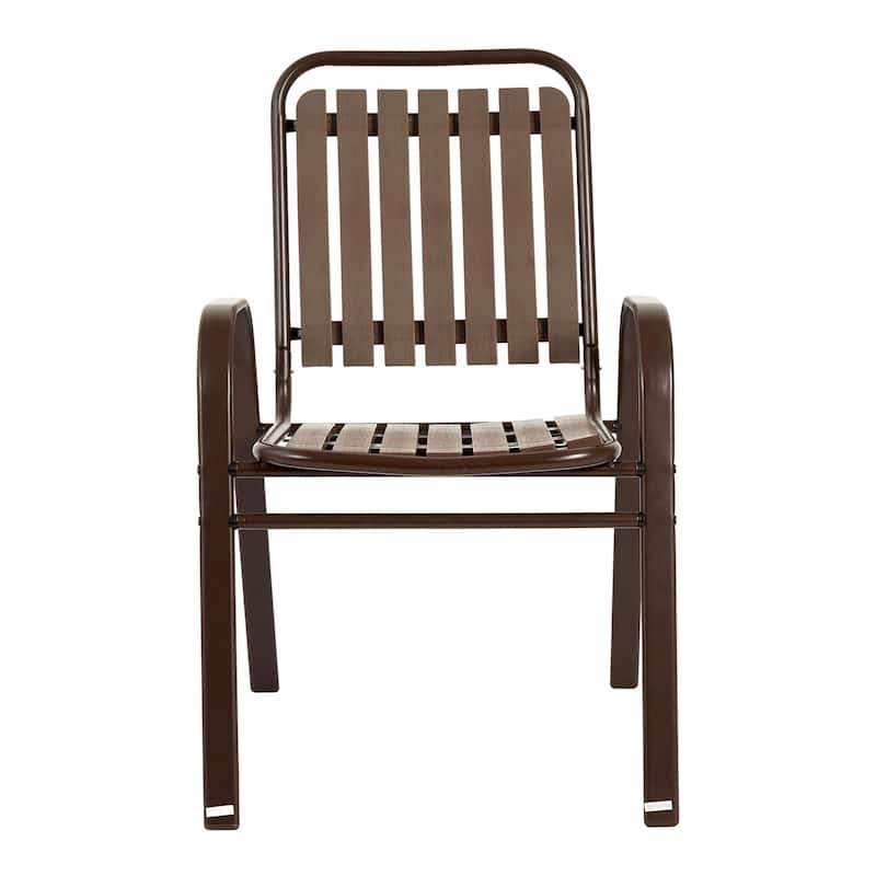 7 Pieces Patio Dining Set Outdoor Furniture Set, with 6 Plastic chair and Rectangular Steel Table for Patio and Backyard