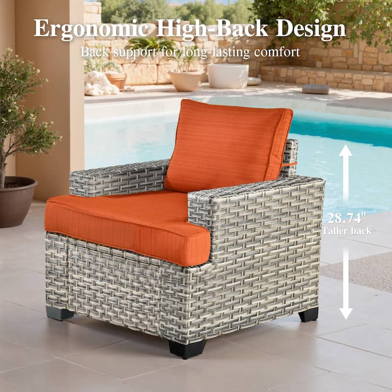 OVIOS 9 Pieces T shaped Seat Wide Armrest Set With Ottoman