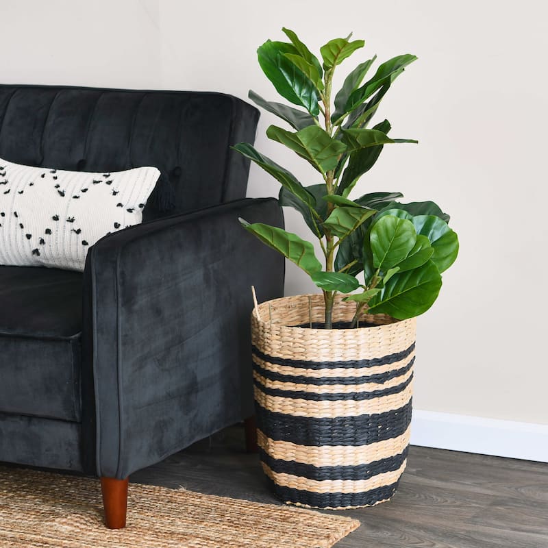 Cattail and Paper Pillar Basket
