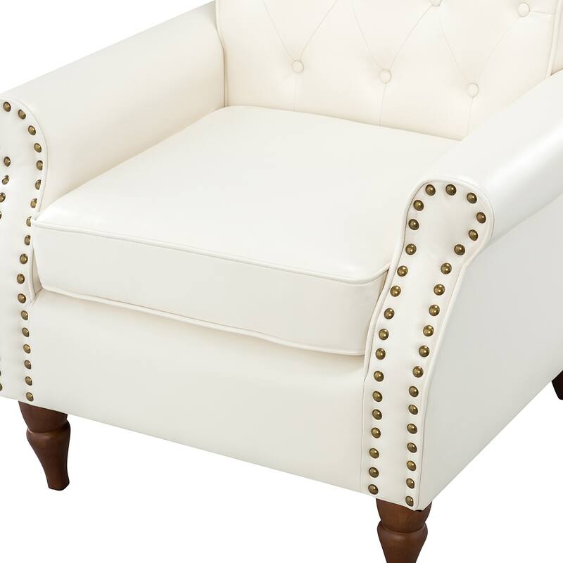 Mycenae Upholstered Accent Armchair with Nailhead Trim Set of 2