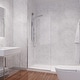 preview thumbnail 12 of 18, Veil Series 74 in. by 34 in. Framed Frosted Glass Shower Screen Brushed Nickel/Clear