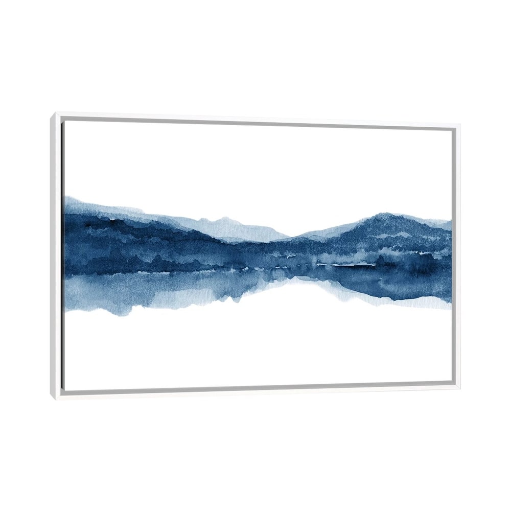 iCanvas "Watercolor Landscape X - Navy Blue" by Nouveau Prints Framed Canvas Print