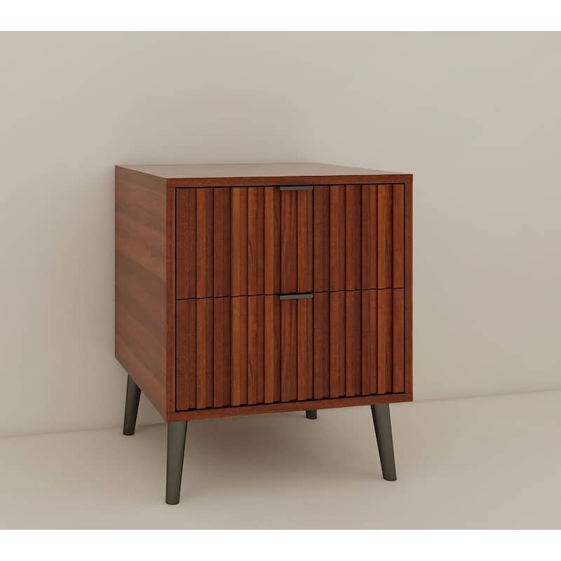 Stylish Wooden Nightstand with 2 Drawers for a Tidy Bedroom