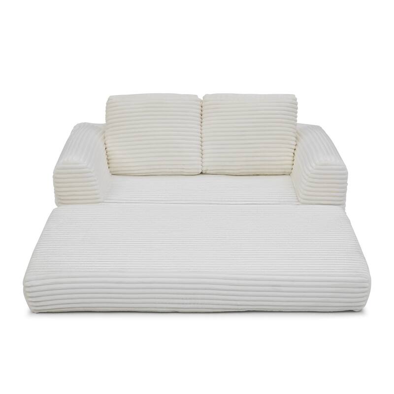 2-in-1 Folding Convertible Sofa Bed, Modern Corduroy Sleeper Couch