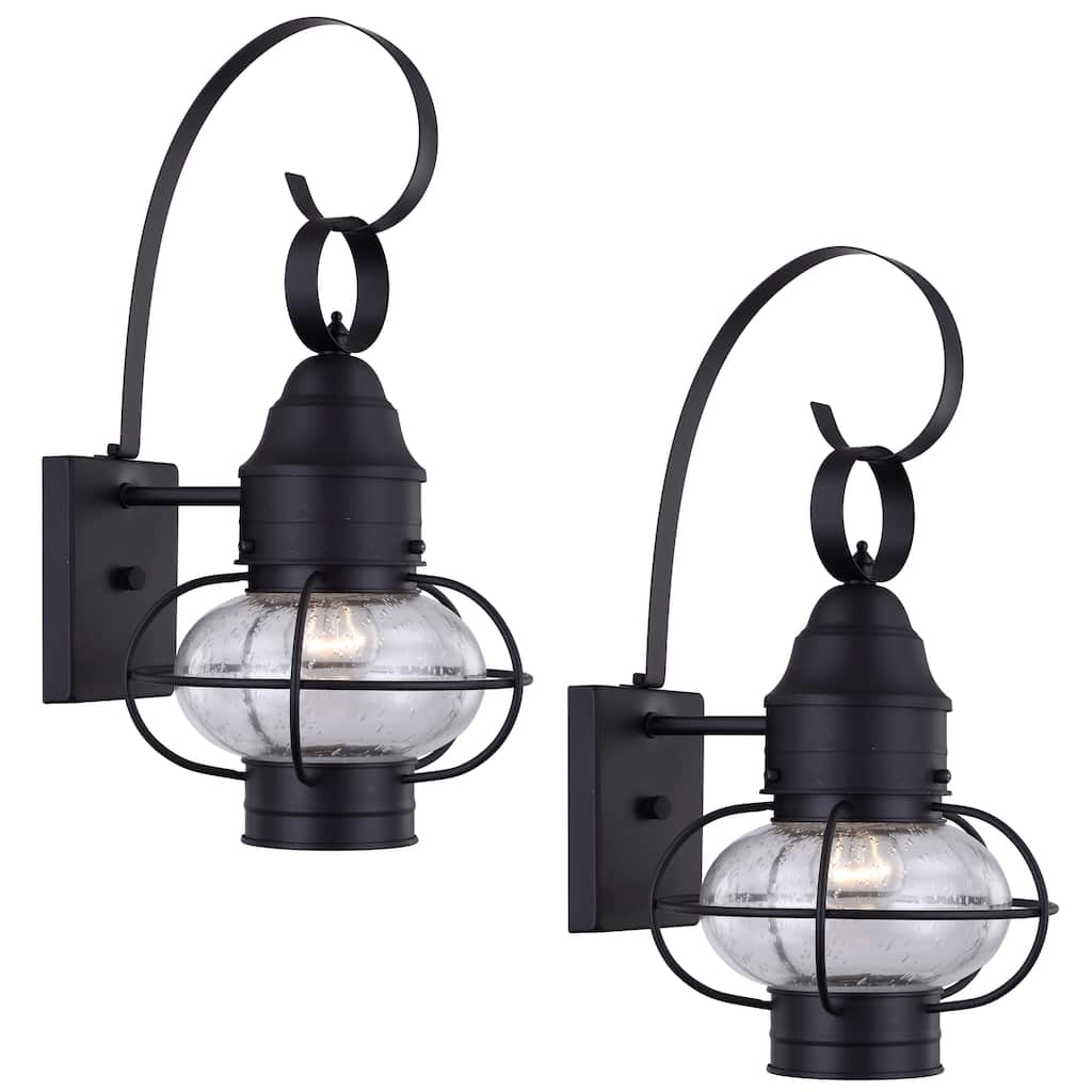 2 Pack 1-Light Outdoor Wall Lantern Lights Set - 9"x10.72"x17.51"