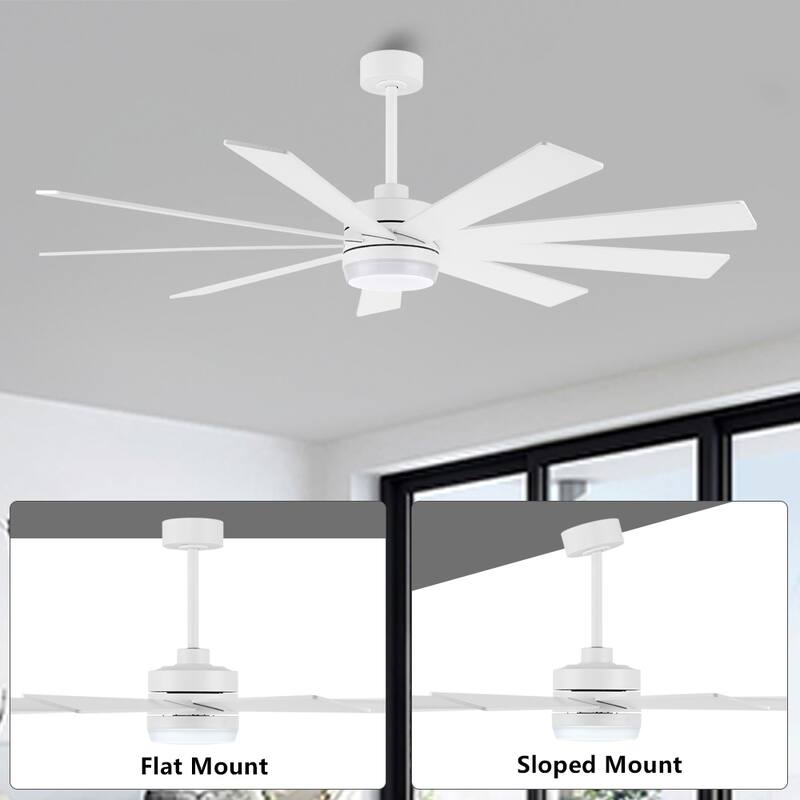 WINGBO 65/72/84" DC Motor LED Ceiling Fan with Remote Control