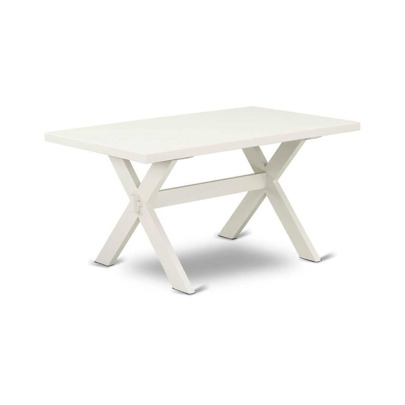 HomeStock 6-Piece Rectangle Wire Brushed Linen White Finish Solid Wood Top Dining Table with 1-Bench, 4-Chairs