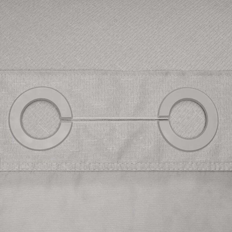 No Hook Slub Linen Texture Shower Curtain with PEVA Snap-in Liner