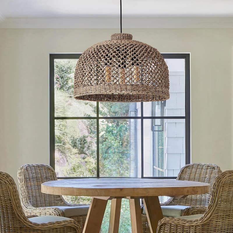 18.9in rattan hallway light brown pendant lights rattan, seagrass, bamboo chandelier light