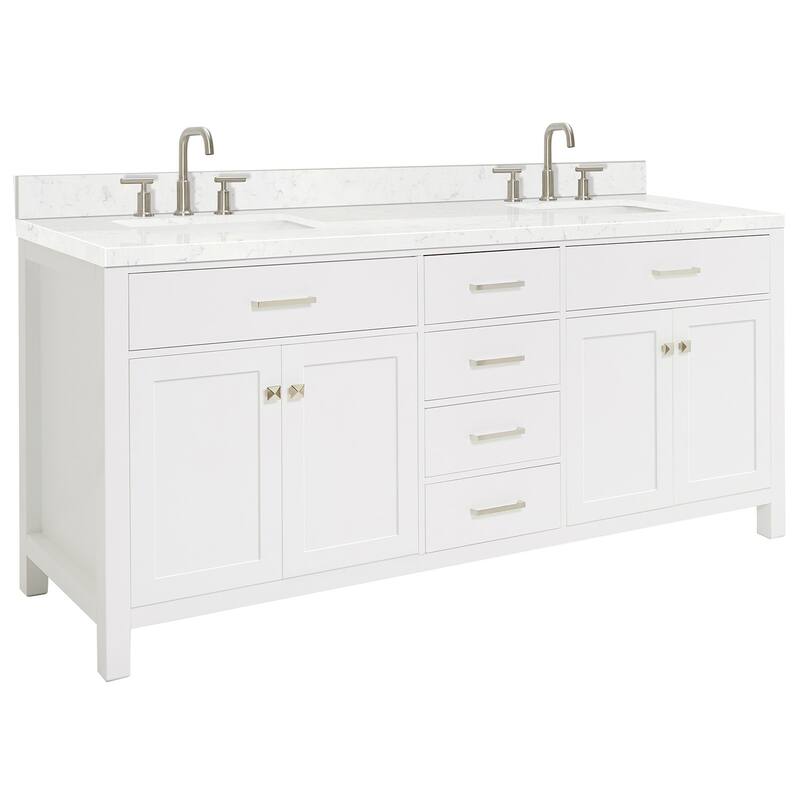 Ariel H072DCQRVO Bristol 72" Free Standing Double Basin Vanity Set