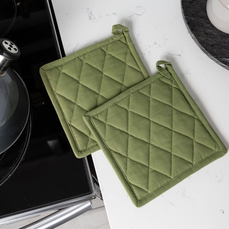 Fabstyles Solo Waffle Cotton Pot Holder Set of 2