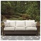 preview thumbnail 1 of 10, Paradise Trail Outdoor Sofa with Cushion - Handwoven Resin Wicker Frame - Medium Brown Brown/Beige
