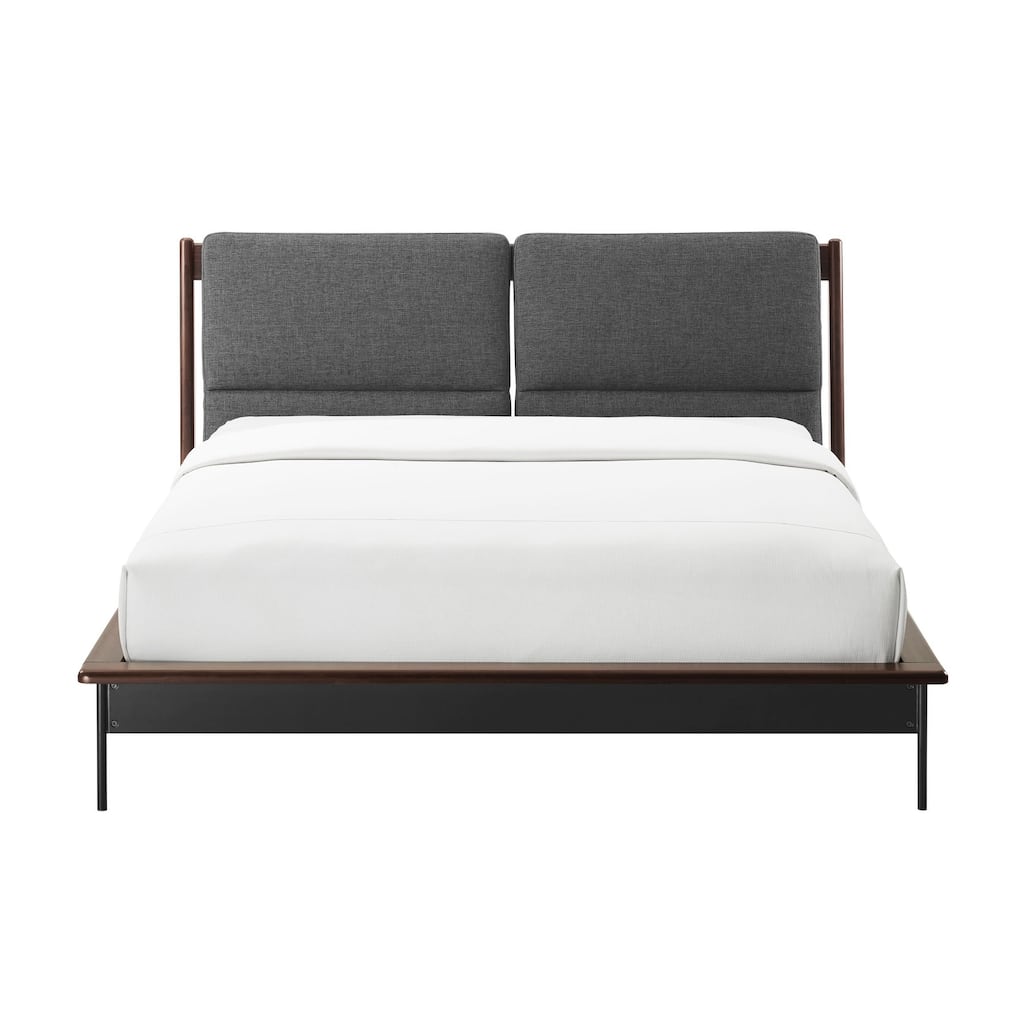 Park Avenue Queen Platform Bed with Fabric, Ruby