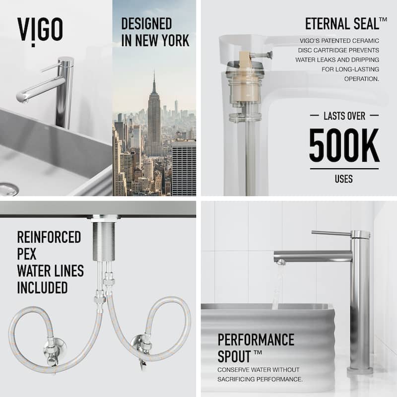 VIGO Jewel 11" H Single Handle Single Hole Vessel Bathroom Faucet