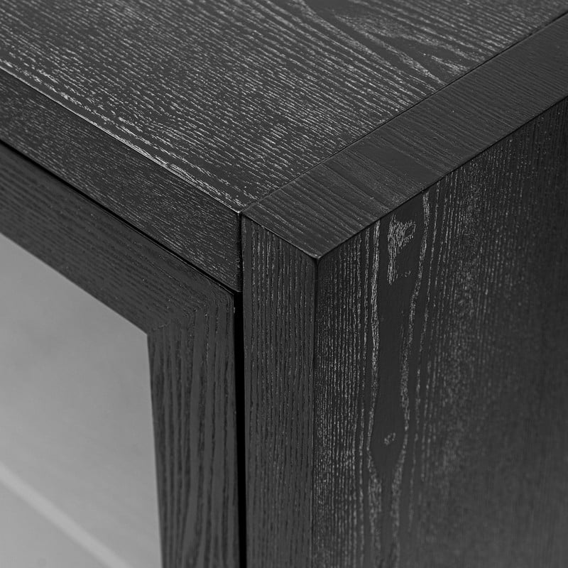 Wood Storage Cabinet with Three tempered glass doors and Adjustable Shelf