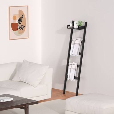 5-Layer Towel Racks Blanket Ladder with Shelf Board