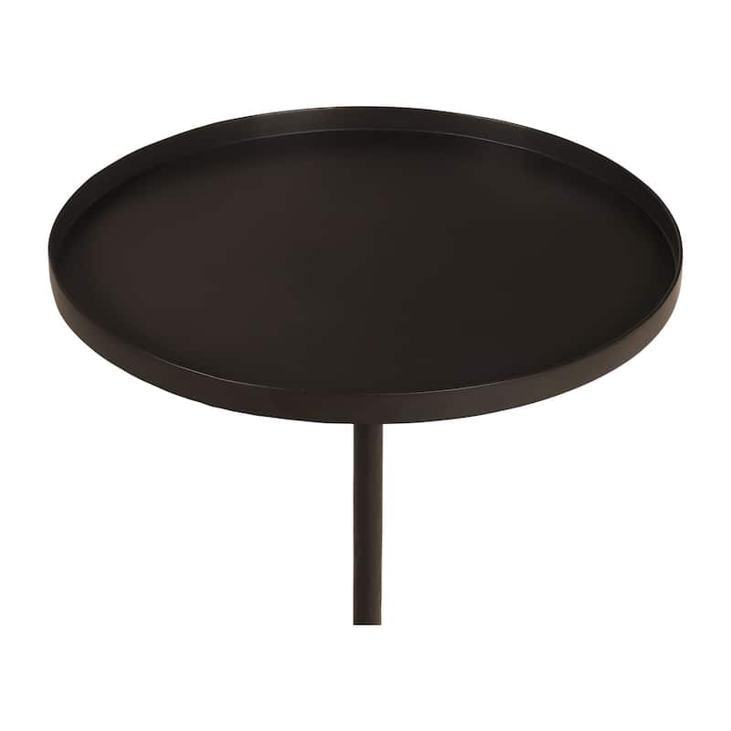 Rock Tray Top Tripod Accent Table in Gunmetal