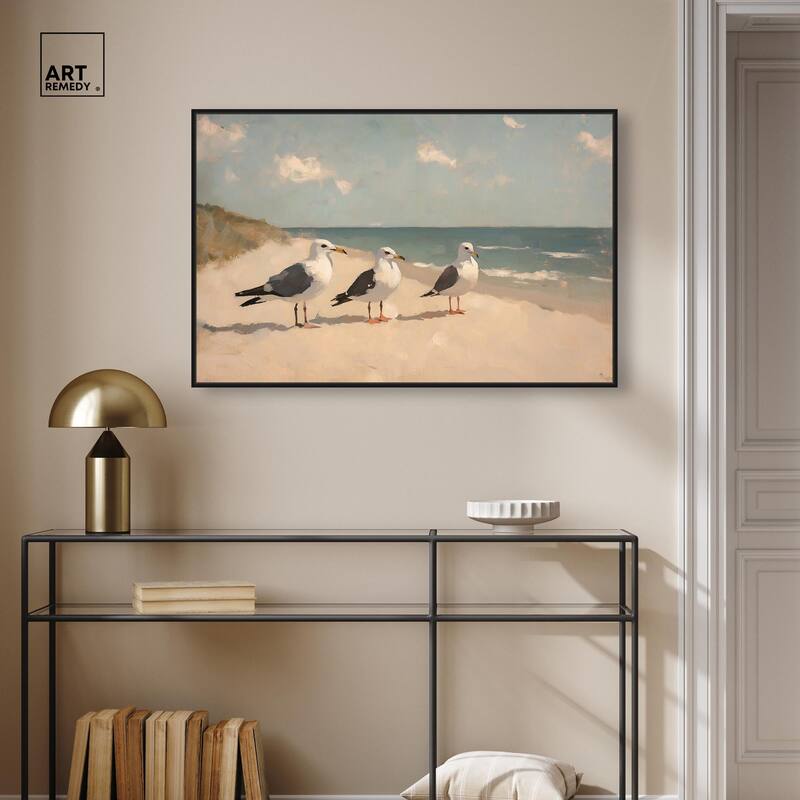 Seagulls at the Beach I Canvas by Art Remedy
