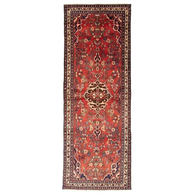 ECARPETGALLERY Hand-knotted Andelz Red Wool Rug - 3' 6" x 9' 9"