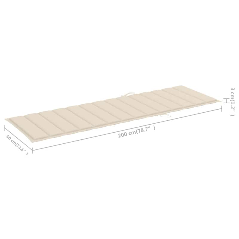 vidaXL Patio Lounge Chair Sunbed Sunlounger with Cushion Solid Acacia Wood