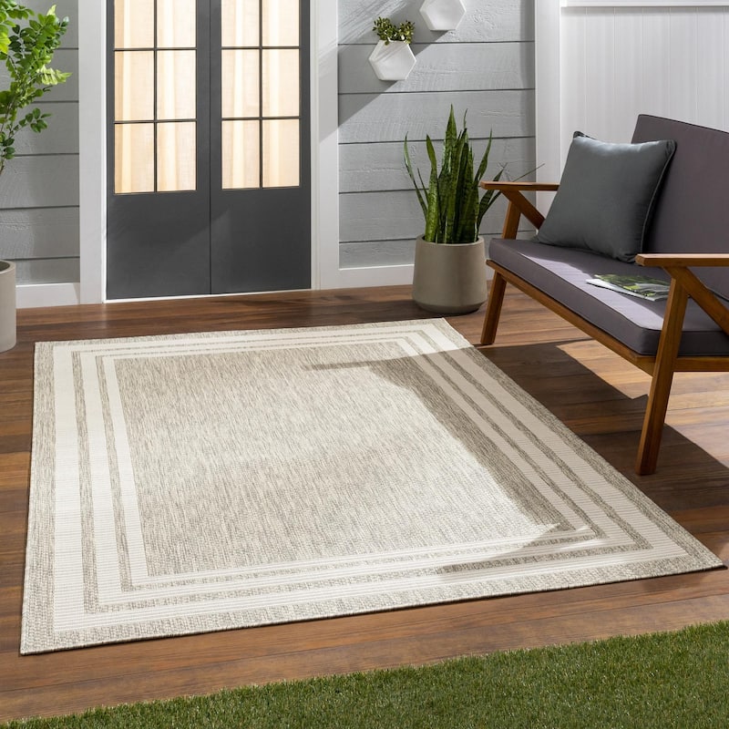 Livabliss Eagean Updated Traditional Stripe Indoor / OutdoorArea Rug