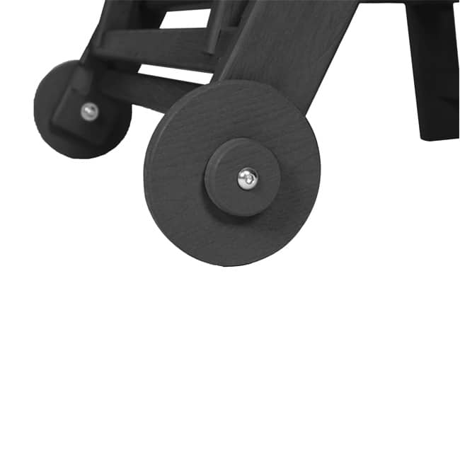 Oversized Outdoor Lounge Chair With Wood Texture‌ - Five-Position Adjustable HDPE Chaise Lounge Featuring Wheels And Cup Holder.