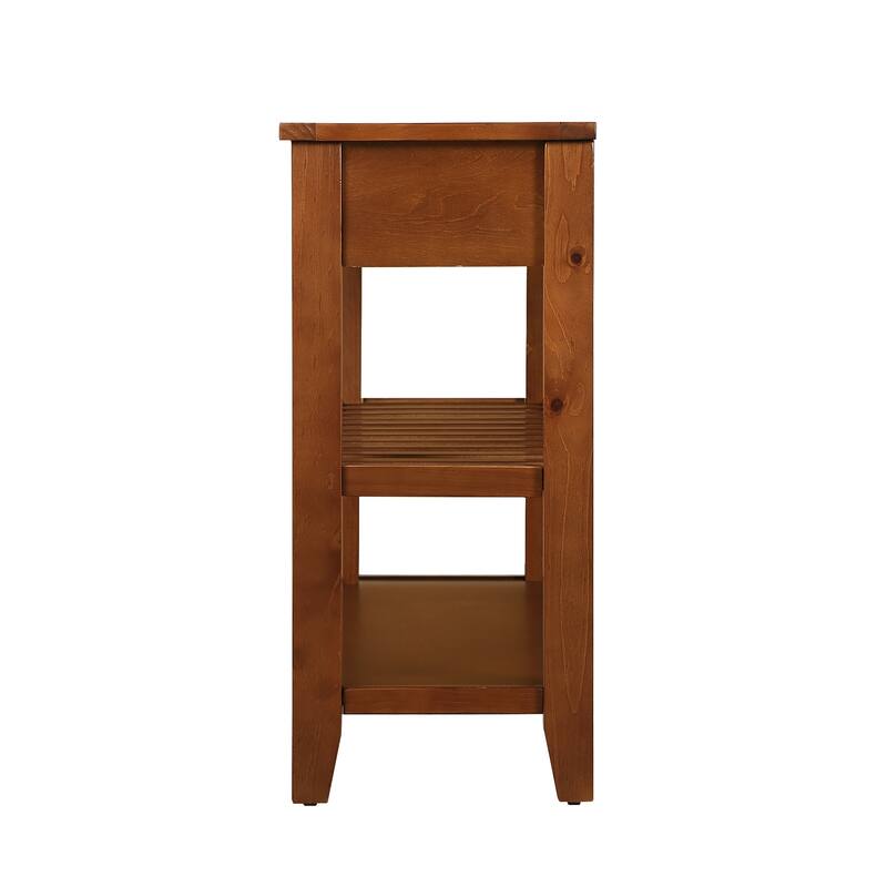 Anmytek Mid Century Modern Console Table Entryway with Drawers Navy Blue Retro Hallway Storage