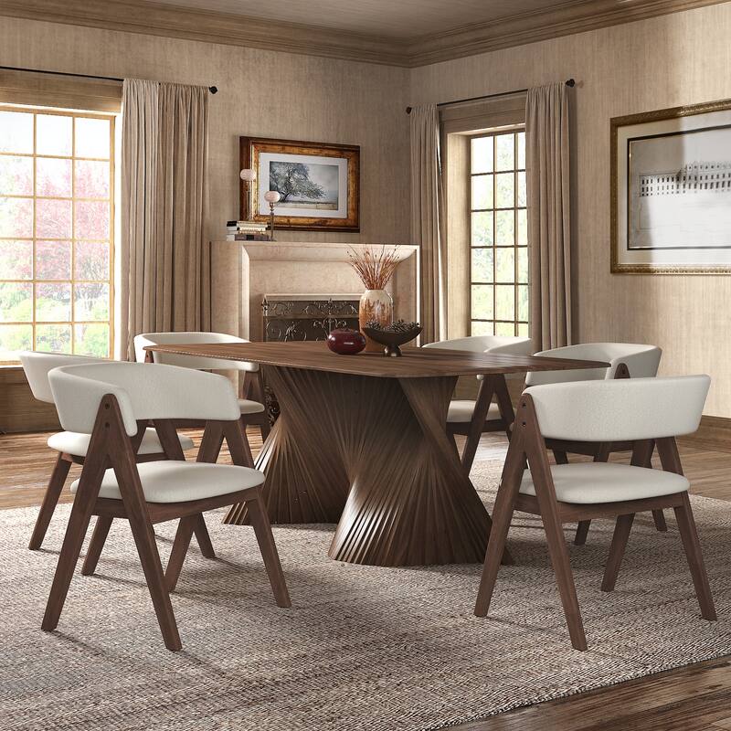 Norvik Wave Base Dining Table Set by iNSPIRE Q Modern
