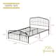 Alazyhome Platform Metal Bed Frame with Headboard, Iron Slat Support
