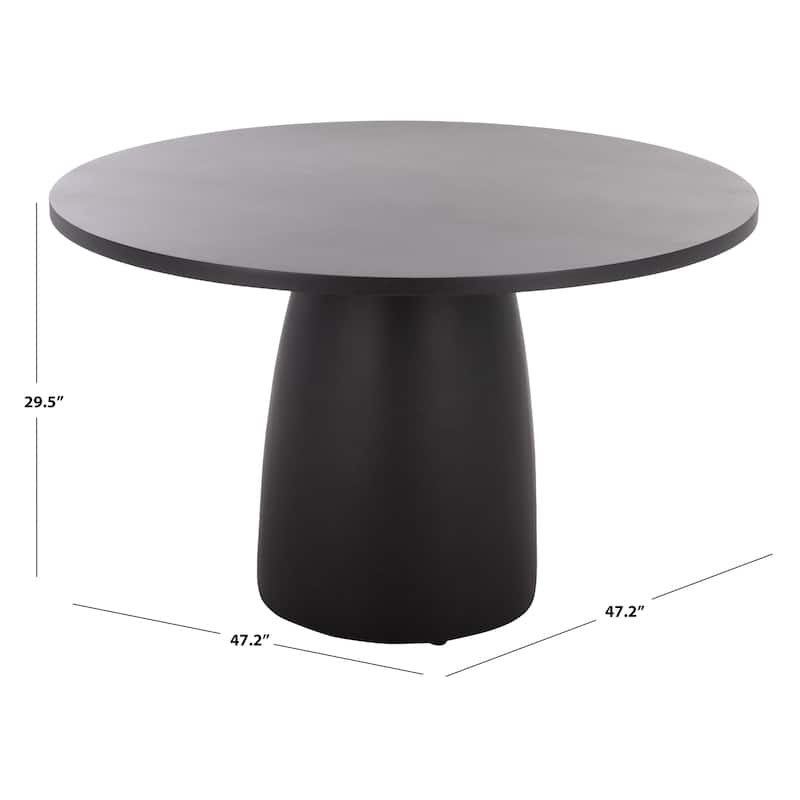 SAFAVIEH Outdoor Patio Furniture Tina Round Dining Table, Pedestal Table for Indoor and Outdoor Use - 47"W x 47"D x 30"H