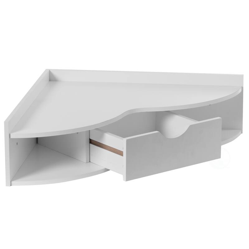 Corner Desk Wall Mounted Office Table with Drawer Writing Desk