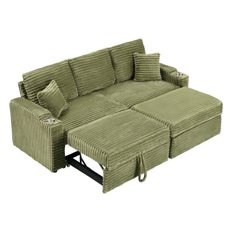 80" Cordylona Sofa, Cup Holder, Ottoman Storage