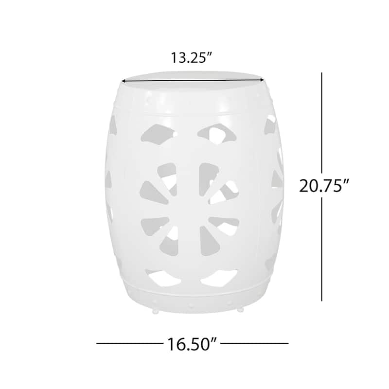 Drum Shape Metal End Table