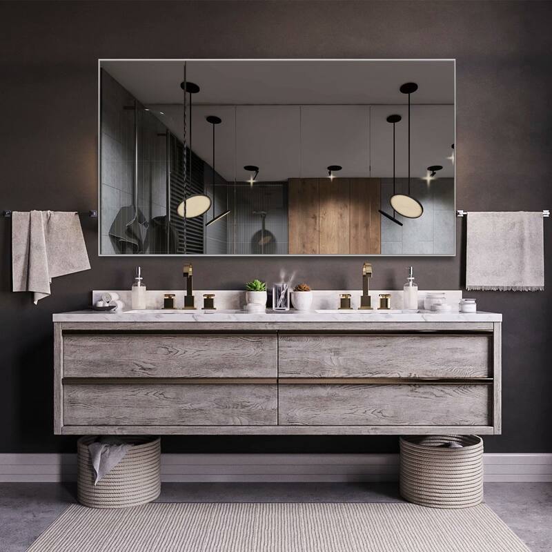 Modern Aluminum Alloy Thin Framed Full Length Floor Mirror
