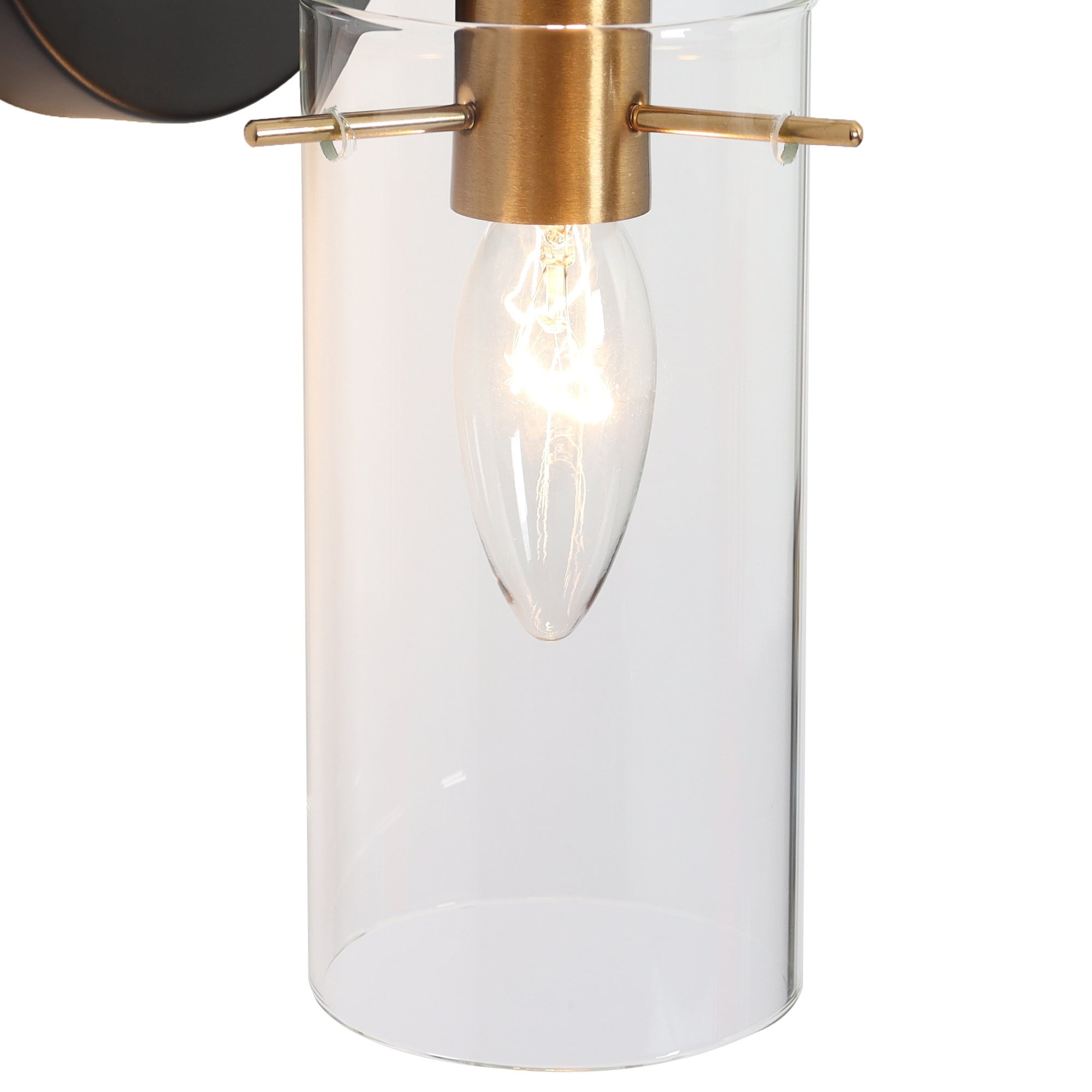 1-Light Modern Black Gold Wall Sconce Light with Glass Shade - 4.7 L x 5  W x 11 H - On Sale - Bed Bath & Beyond - 36241734