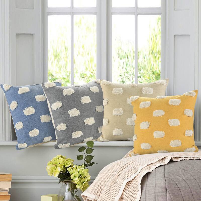 Sevita Chic Cotton and Jute Bordered Throw Pillow