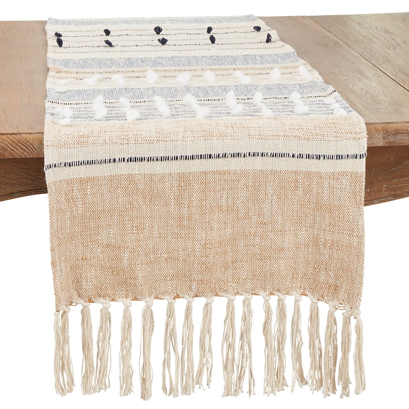 Modern Sophistication Woven Textured Stripe Table Runner - 16"x72" - 16"x72"