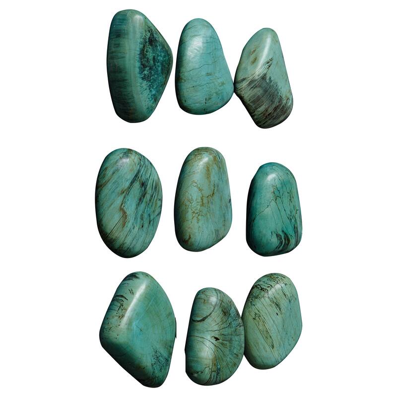 Uttermost Pebbles Aqua Wood Wall Decor, Set Of 9