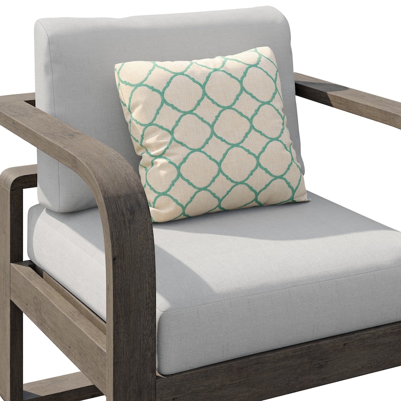 Corvus Annette Outdoor Patio Club Chair with Gray Sunbrella® Cushions