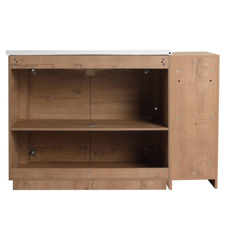 Bathroom Vanity With Sink In 36/40/48/52/60/64/84/92 Inch, Freestanding Bathroom Vanity With Doors and Adjustable Shelf