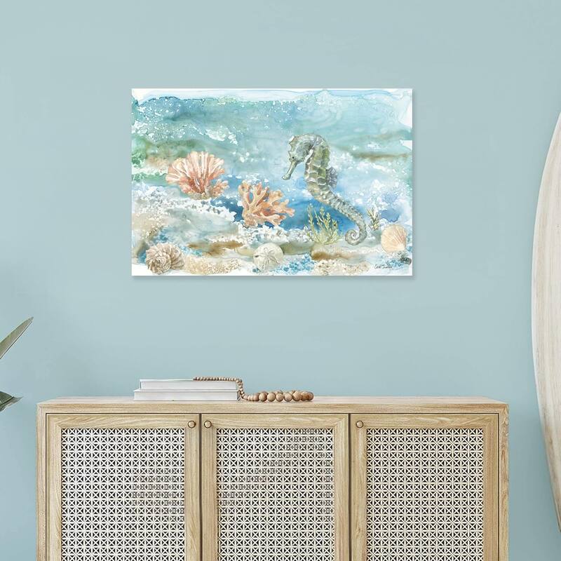Ocean Wall Decor Seahorse Canvas Art Coastal Marine Sea Life